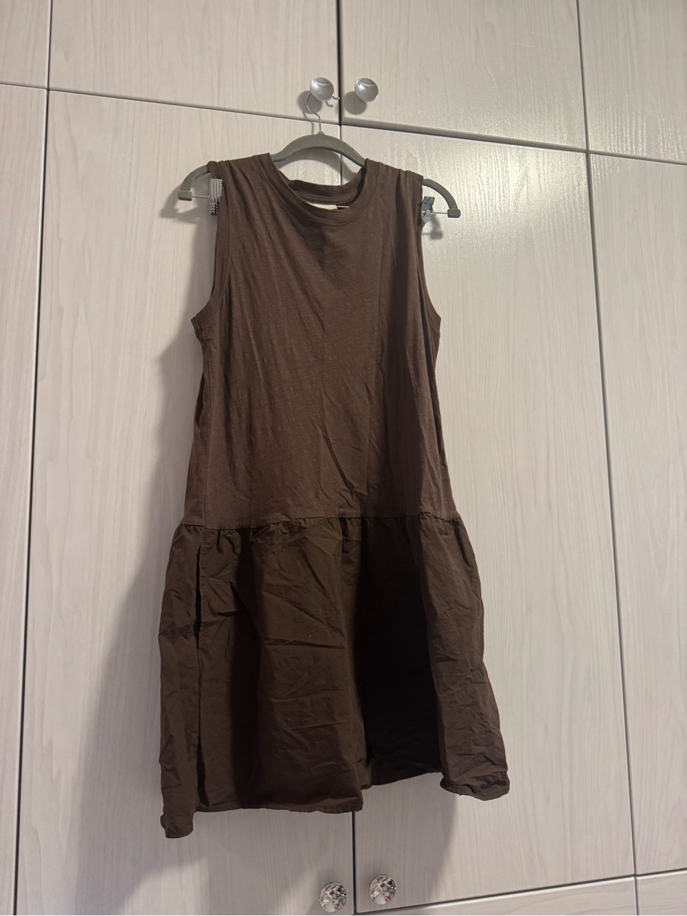 Sleeveless Brown Tiered Dress